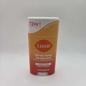 Lume Whole Body Deodorant Invisible Cream Clean Tangerine 2.2 Oz